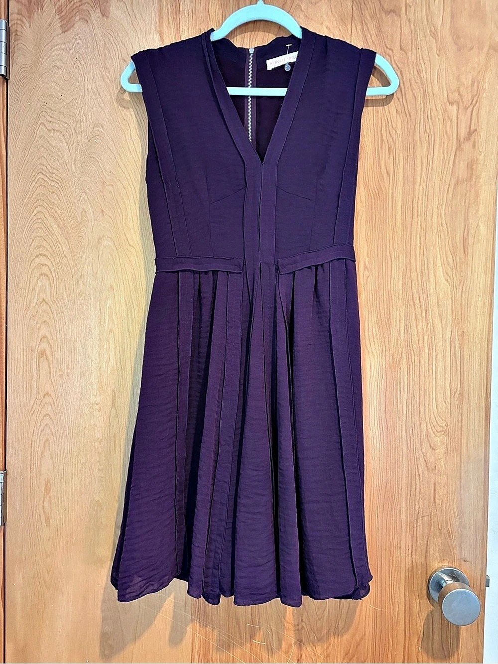 Rebecca Taylor Sleeveless Pleated Maxi Dress in Purple Like New 2
